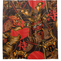 Japanese style vintage seamless pattern with samur