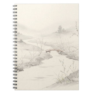 Japanese Sumi-e Misty Landscapes Notebook
