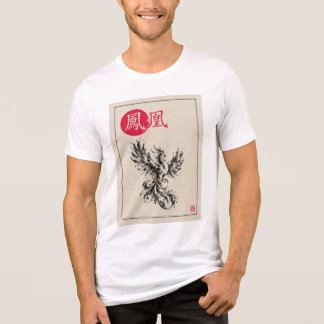Japanese Sumi-e Phoenix – Traditional Ink Art Tri-Blend Shirt