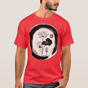 Japanese Sumi E Rosie Water Lily T-Shirt