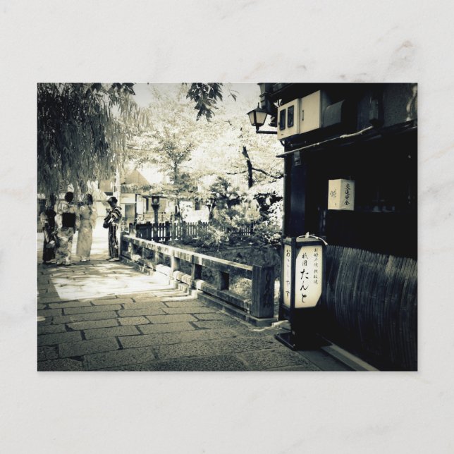 Japanese Summer Black & White Photography Postcard (Front)