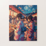 Japanese Summer Festival – Fireworks Puzzle<br><div class="desc">Celebrate the joy of a Japanese summer night with yukata,  street food,  lanterns,  and fireworks. This colorful puzzle is perfect for fans of festivals and Japanese culture.</div>