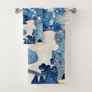Japanese Sunrise Landscape, Kuniyoshi, Ukiyo-e Bath Towel Set