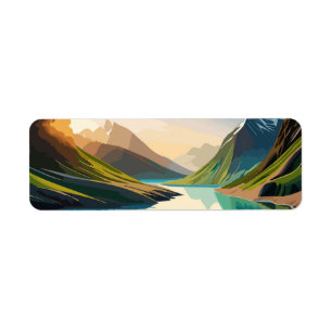 Japanese sunrise return address label