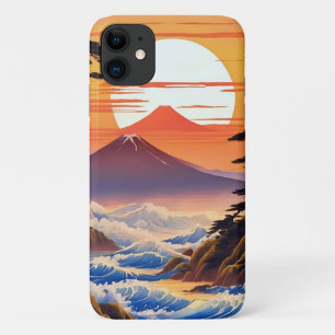 Japanese Sunrise Sunset Landscape iPhone 11 Case