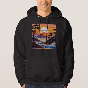 Japanese Sunrise Sunset Landscape Hoodie