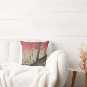 Japanese sunrise sunset plum estate trees cushion