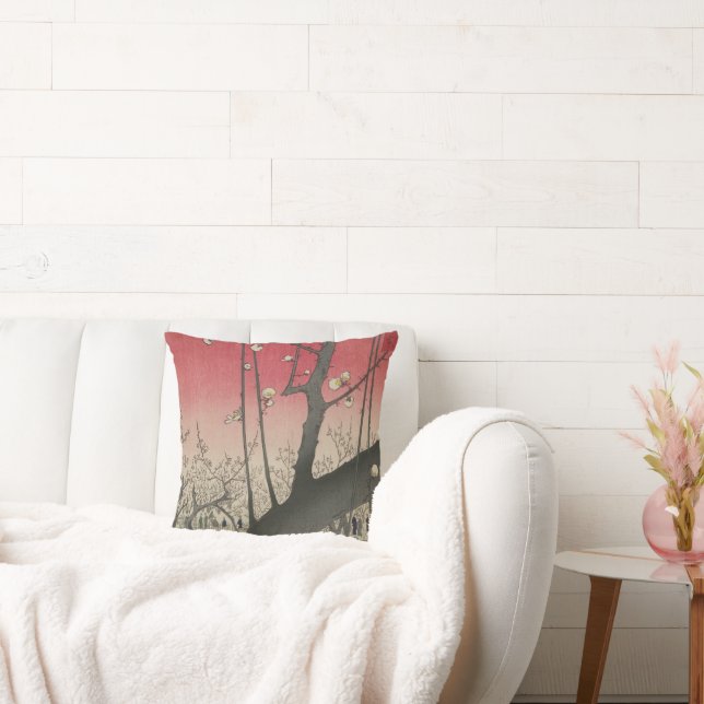 Japanese sunrise sunset plum estate trees cushion (Couch)
