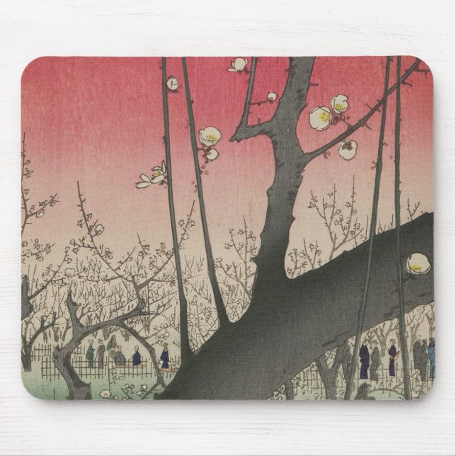 Japanese sunrise sunset plum estate trees mouse pad (Front)