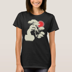 Japanese Sunset Japan Zen Bonsai Tree T-Shirt