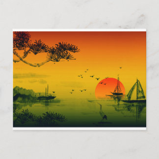 Japanese Sunset Postcard