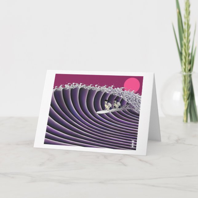 japanese sunset surfing card (Front)