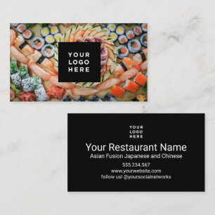 Japanese Sushi Asian Fusion Custom Business Card