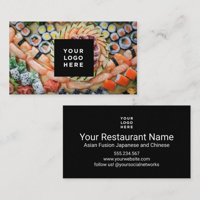 Japanese Sushi Asian Fusion Custom Business Card (Front/Back)
