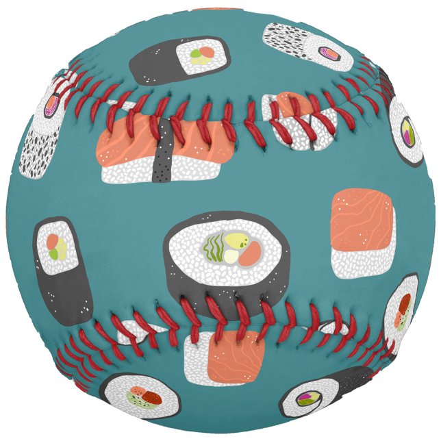 Japanese Sushi Baseball (Fun Japanese sushi food art pattern baseball)