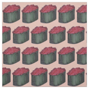 Japanese Sushi Caviar Maki Roll Restaurant Foodie Fabric