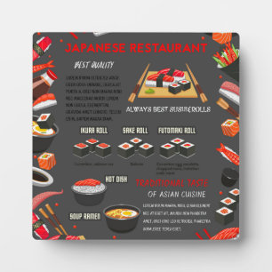 Japanese sushi food bar restaurant plaque