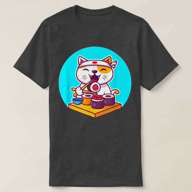 Japanese Sushi Kawaii Anime Cat Lover Dad Mum, Boy T-Shirt (Design Front)