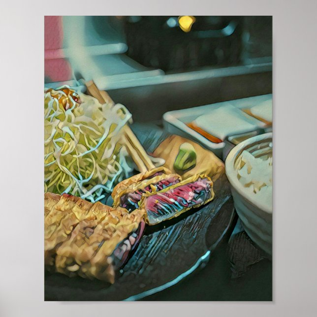 Japanese sushi lover gift poster (Front)