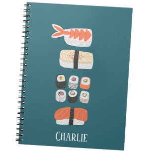 Japanese Sushi Lover Personalised Notebook