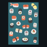 Japanese Sushi Nigiri Maki Roll Poster<br><div class="desc">Japanese sushi food art for gourmets and foodies and those with good taste.</div>