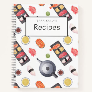Japanese Sushi Nigiri Pattern Recipe Book