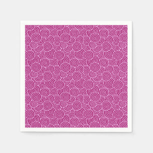 Japanese swirl pattern - burgundy and pale pink napkin