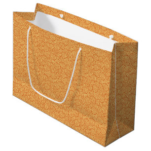 Japanese swirl pattern - mandarin & light orange large gift bag