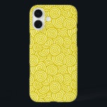 Japanese swirl pattern - mustard and light yellow iPhone 16 plus case<br><div class="desc">Digital reproduction of a repeating swirl pattern based on traditional Japanese textile designs,  represents water or mist - deep mustard yellow swirl pattern on a light butter yellow background</div>