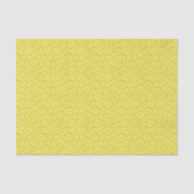 Japanese swirl pattern - mustard and light yellow tissue paper (Front)
