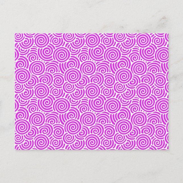 Japanese swirl pattern - orchid and white postcard (Front)