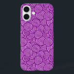 Japanese swirl pattern - orchid pink and purple iPhone 16 plus case<br><div class="desc">Digital reproduction of a repeating swirl pattern based on traditional Japanese textile designs,  represents water or mist - deep amethyst purple swirl pattern on a light orchid pink background</div>