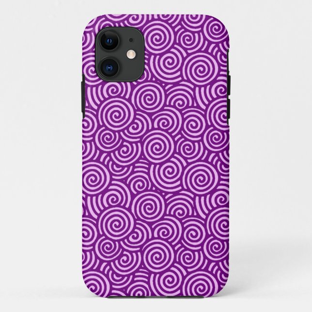 Japanese swirl pattern - orchid pink and purple Case-Mate iPhone case (Back)