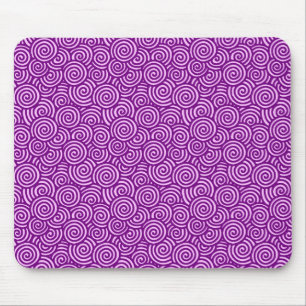 Japanese swirl pattern - orchid pink and purple mouse pad