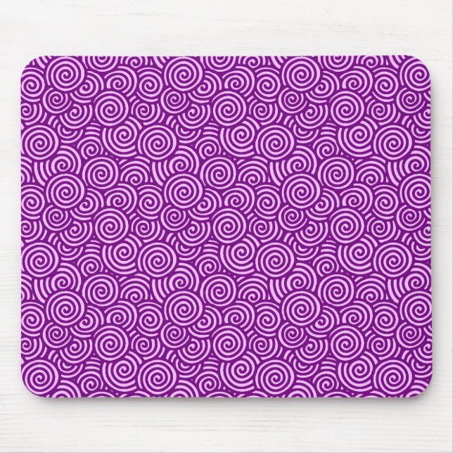 Japanese swirl pattern - orchid pink and purple mouse pad (Front)