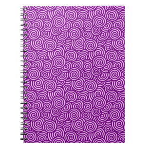 Japanese swirl pattern - orchid pink and purple notebook