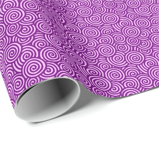 Japanese swirl pattern - orchid pink and purple wrapping paper (Roll Corner)