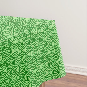Japanese swirl pattern - pine and lime green tablecloth