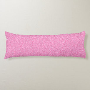Japanese swirl pattern - soft peppermint pink body cushion