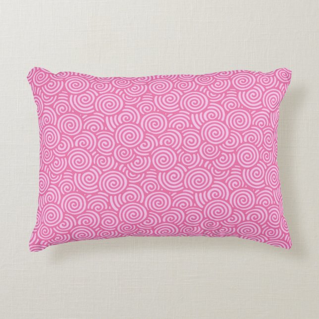 Japanese swirl pattern - soft peppermint pink decorative cushion (Front)