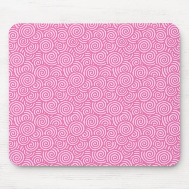 Japanese swirl pattern - soft peppermint pink mouse pad (Front)