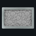 Japanese swirl pattern - white and black belt buckle<br><div class="desc">Digital reproduction of a repeating swirl pattern based on traditional Japanese textile designs,  represents water or mist - black swirl pattern with a white background</div>