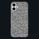 Japanese swirl pattern - white and black iPhone 16 plus case<br><div class="desc">Digital reproduction of a repeating swirl pattern based on traditional Japanese textile designs,  represents water or mist - black swirl pattern with a white background</div>
