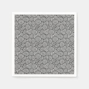 Japanese swirl pattern - white and black napkin