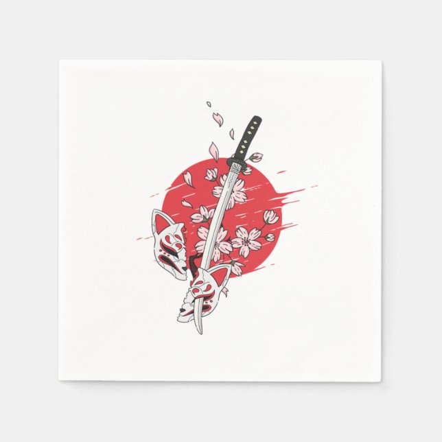 Japanese Sword Japan Kendo Katana Ninja Samurai Gi Napkin (Front)