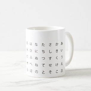 Japanese syllabary (hiragana) coffee mug