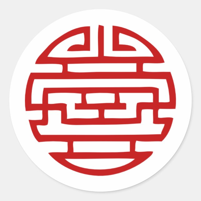 Japanese  symbol classic round sticker (Front)