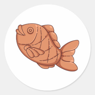 Japanese Taiyaki Fish Waffle Street Food Sticker