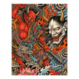 Japanese Tattoo Art / Demons, Hannya, Dragon Photo Print