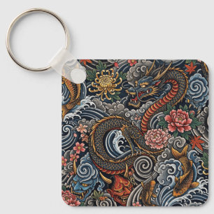 Japanese tattoo art key ring